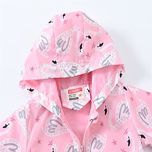 Image of TUIJI Toddler Boys Girls Cartoon Print Zip Jacket Hooded Trench Lightweight Kids Coats Windbreaker Casual Outerwear