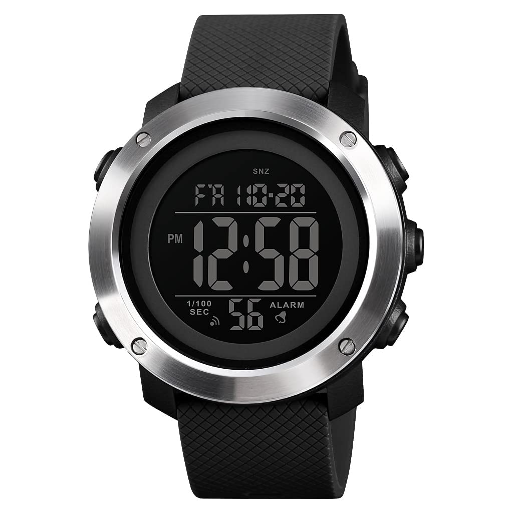 Shocknshop Stainless Steel Black Dial Sports Stylish Digital Watch For Men And Boys -Sk1426 (Silver Black), Black Band (B0BY8SRH54) Amazon Price History, Amazon Price Tracker