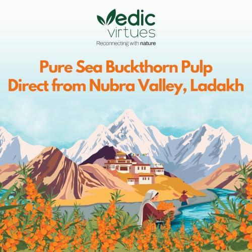Image of Himalayan Sea Buckthorn Juice Concentrate 300ml | 99.9% Pure Natural Pulp | Refreshing Taste | Rich in Omega 3,6,7,9 & Vitamin C | Supports Immunity, Gut & Skin Health (1200 ML)