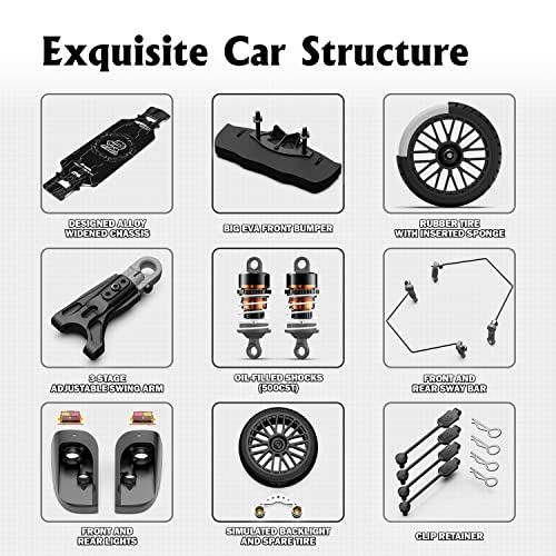 AMORIL 1/10 AK-917 Fast Brushless RC Cars for Adults,Max 75mph Hobby Electric On-Road RTR with 9KG Metal Servo,3650 4300KV Motor,60A Independent ESC,Remote Control Car for Boys,Cyan