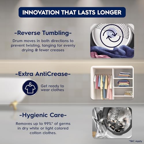 Image of Electrolux 7.5KG Fully Automatic Vented Clothes Dryer Machine, Reverse Tumbling, Smart Sensors, Colour Care, Drying Only - No Washing Function, White, UltimateCare 300, EDV754H3WB