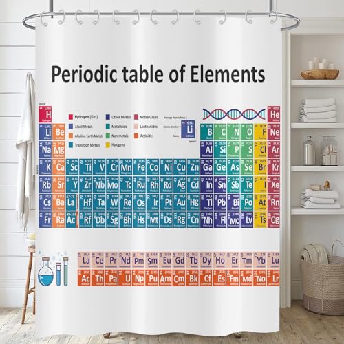 ASDCXZ Periodic Table Shower Curtain 180x200 cm, Bathroom Washable Shower Curtains - Image 3