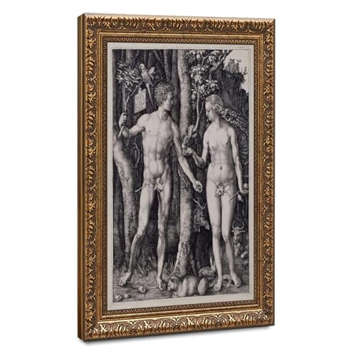 Albrecht Durer Adam And Eve 1504 Poster Impression sur Toile Cadre à Suspendre Décoration