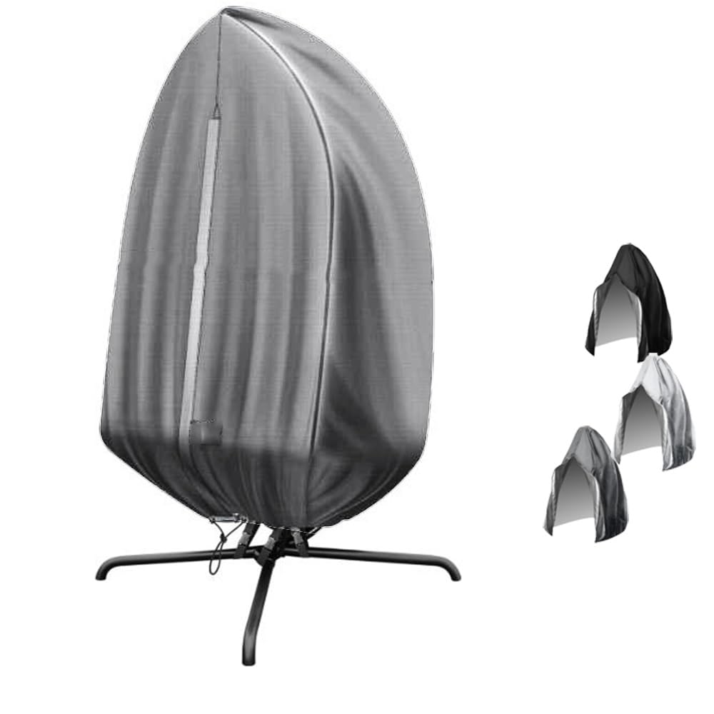 SVBVRFEEW Patio Egg Chair Covers With Zipper Egg Swing Chair Cover Waterproof 210D Oxford Hanging Egg Chair Covers Hanging Outdoor Furniture Cover(Gray,200x230cm/78.7x90.5in)