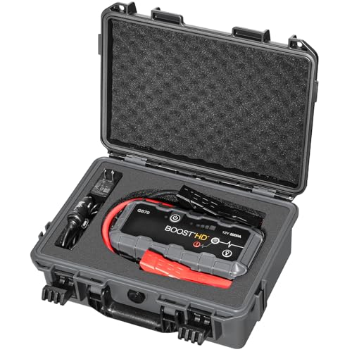 Case for NOCO Boost GB70 – Waterproof Hard Shell Carrying Case with Custom Pre-Cut Foam, Shockproof Protective Travel Box Compatible with NOCO Boost GB70 UltraSafe Jump Starter (Case Only)
