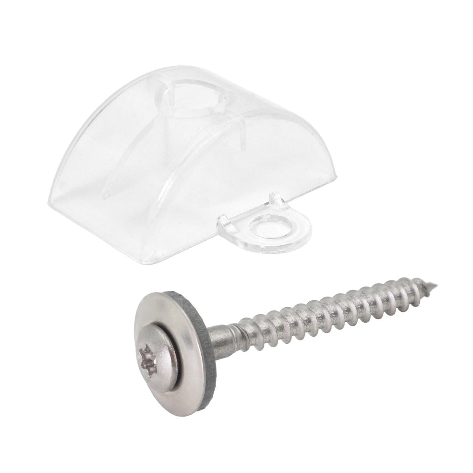 200 Stück Abstandhalter 76/18 Sinus Wellplatten + Spenglerschrauben 4,5x45 | Schrauben in Edelstahl V2A A2 mit 15mm EPDM Dichtscheibe; Lichtplatten