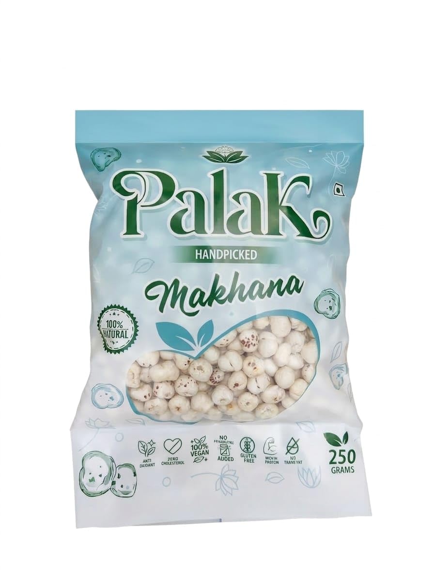 Palak Handpicked Makhana, Raw Fox Nuts, Gluten Free, Zero Cholesterol, 100% Natural, 250g-image-13