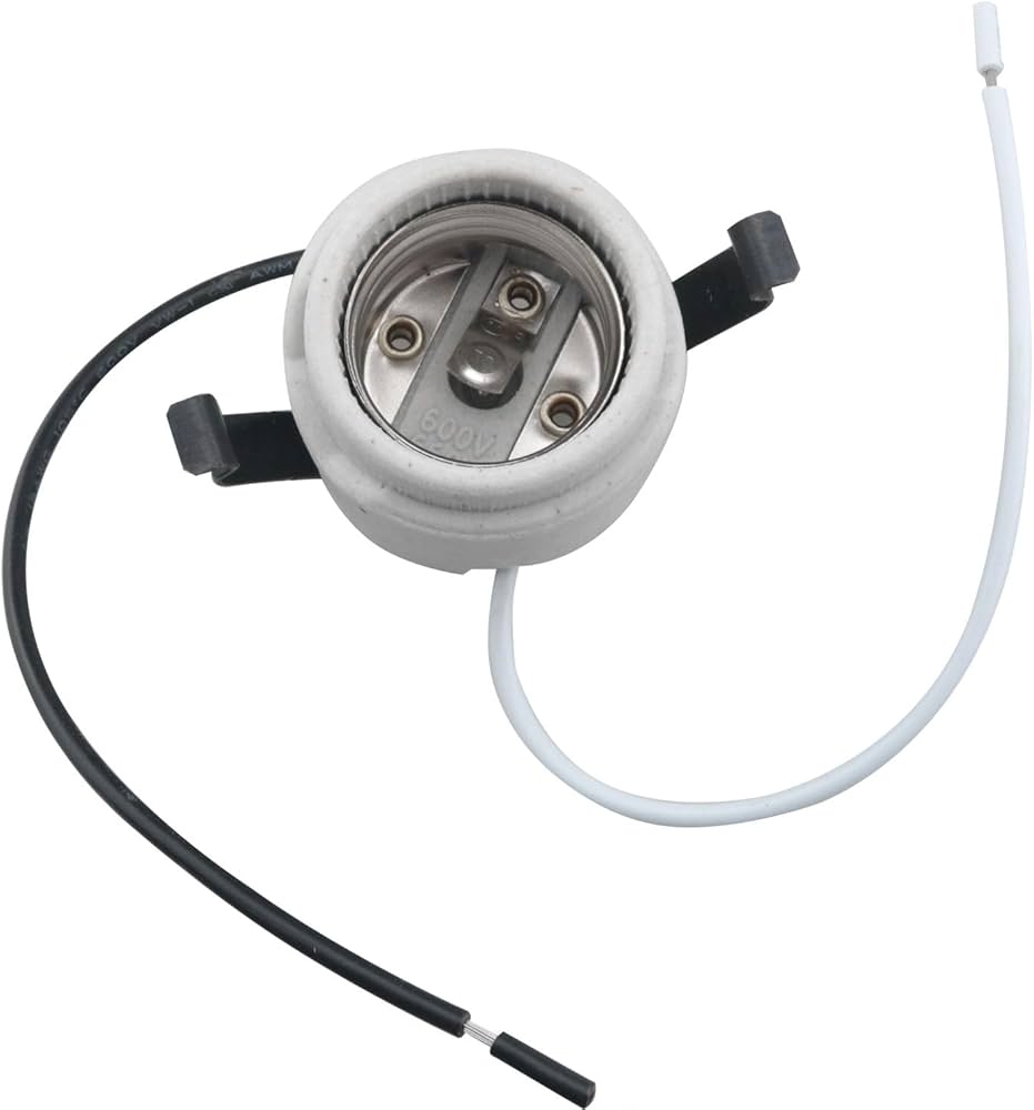 ⓥ1 (¥43,253/g) CHENJIN E26 Screw in Ceramic Lampholder Line Length 7.5 Inches