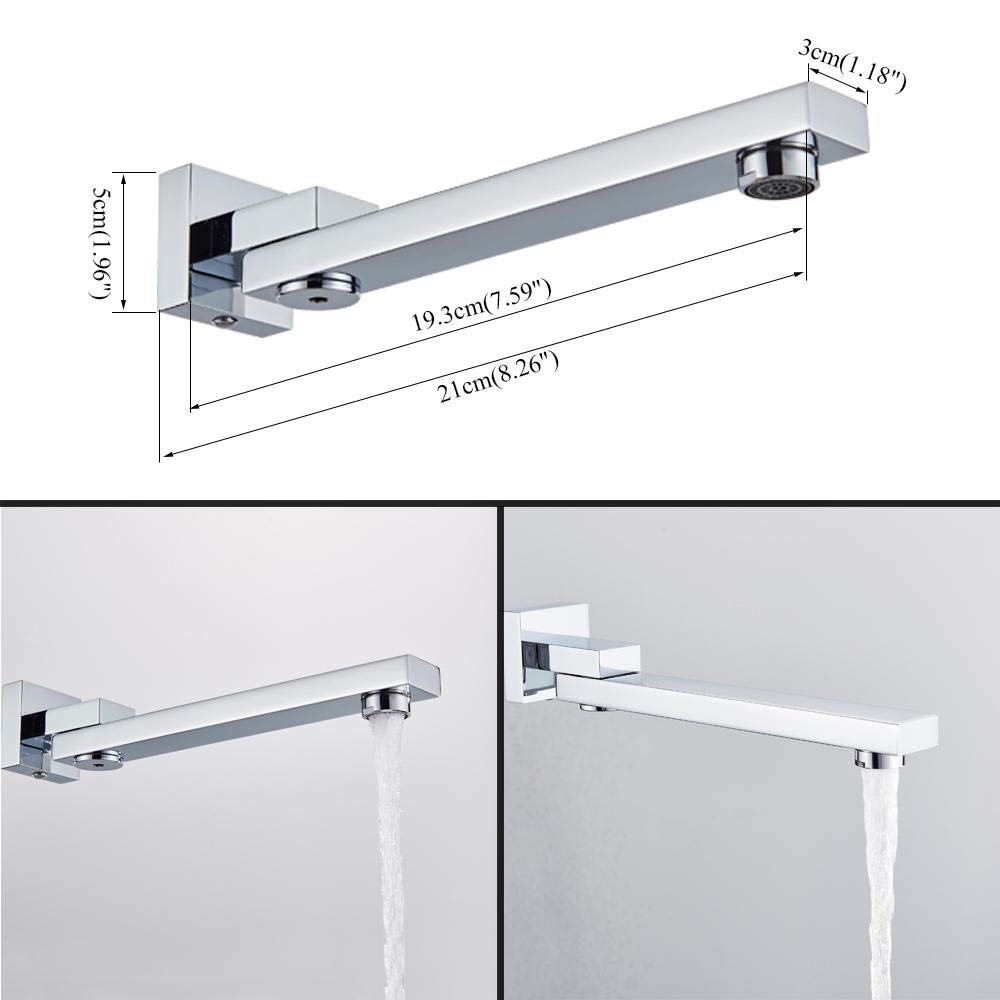 Grifo de Ducha termostático Cromado para baño, Cabezal de Lluvia, Mezclador de bañera de Pared, Juego de 8 Pulgadas