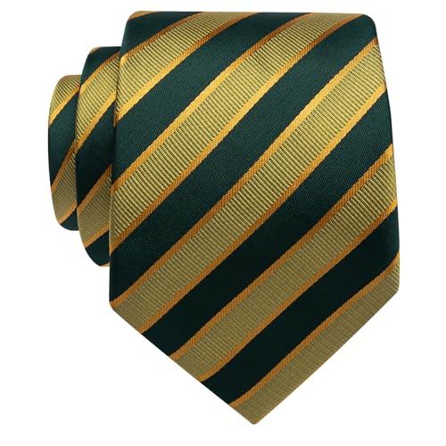 Image of YourTies Men's Neckties Striped Tie and Plaid Neckties for Men Woven Silk Tie Gold Tie Clip Set