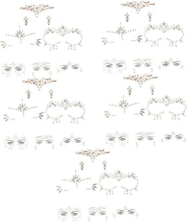 minkissy 15 Folhas De Jóias Adesivos De Tatuagem Rosto Gemas Adesivos Rosto Luminoso Strass Sereia Adesivos Rosto Gemas Tatuagens Adesivos Rosto Jóias Tatuagem Brilho Rosto Adesivos Strass