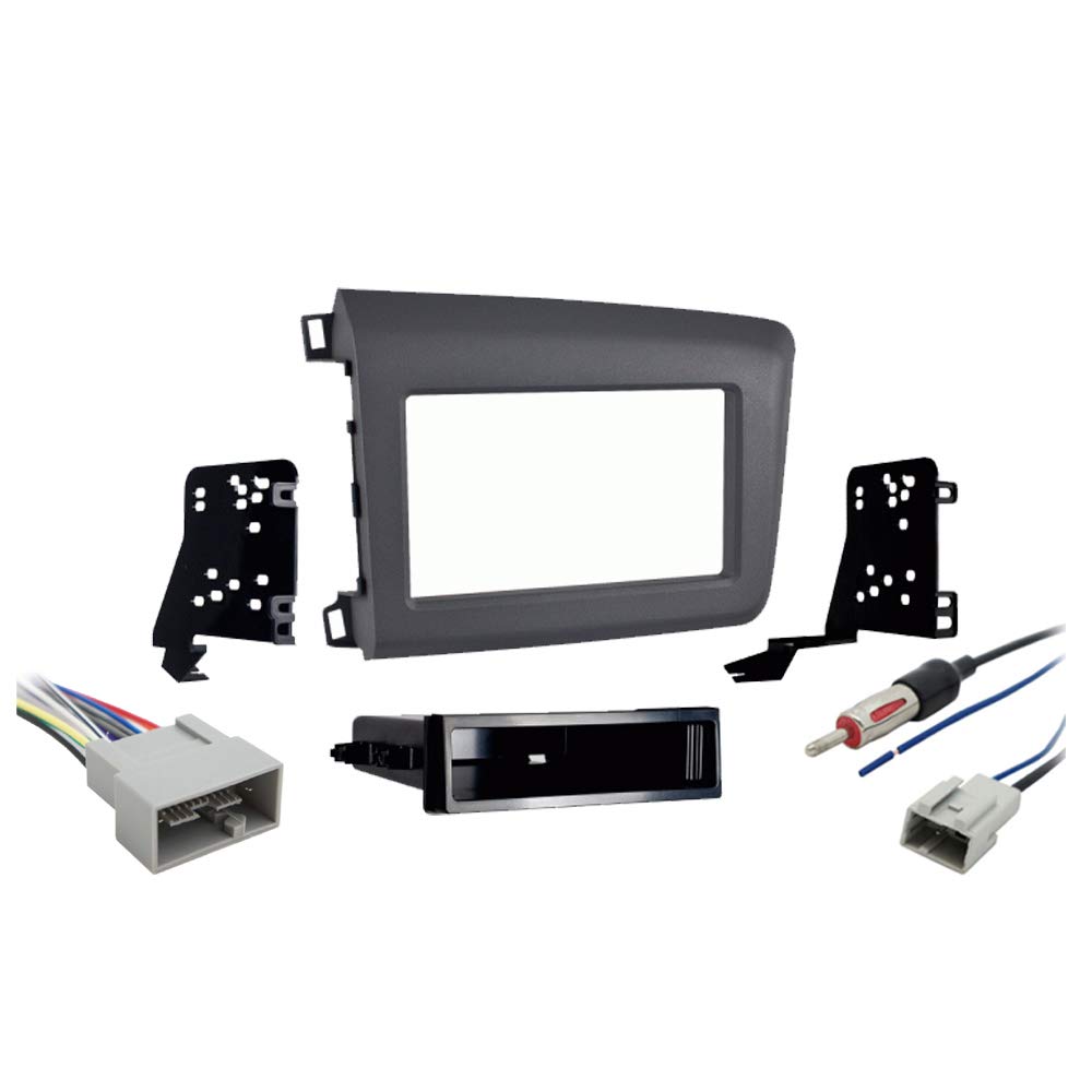 Harmony Audio Radio Install Bundle Fits Honda Civic 2012 with Metra 95-7881G Double DIN Dash Kit