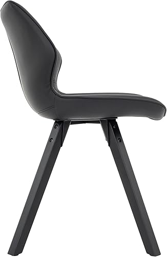 Miniatura 8 de Brage Living Juego de 2 sillas de comedor, modernas sillas de cuero sintético para cocina, comedor, sillas laterales tapizadas sin brazos con patas