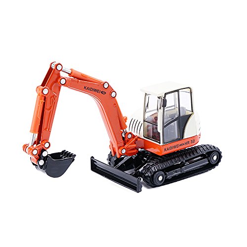 KDW 1/50 Scale Diecast Mini Excavator Model Toys for Boys Red (Crawler Excavator)