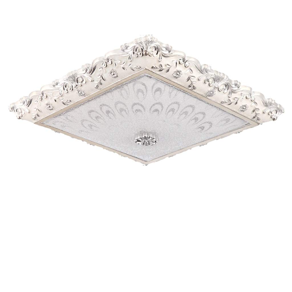 HynJGih Bedroom Ceiling Lamp European Square Led Study Lamp Romantic Warm Simple Wedding Room Smart Room Lighting, Stepless Dimming(B,50cm)