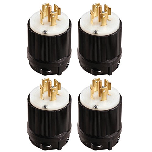 OCSParts L21-20P Grounding Locking Plug, 20A 120/208V AC, 4 Pole 5 Wire, cUL Listed, NEMA L21-20 (Pack of 4)