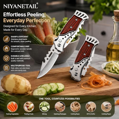 NIYANETAIL Vegetable Peeler with Wooden Handle - Image 8