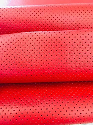 LUVFABRICS Red Perforated Vinyl