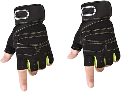 Miniatura 6 de YARNOW 2 pares de guantes sin dedos, guantes de medio dedo, guantes de entrenamiento, guantes de entrenamiento para hombres, guantes para gimnasio,