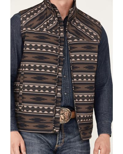 Cinch Western Vest Mens Concealed Carry Logo Aztec Brown MWV15920023
