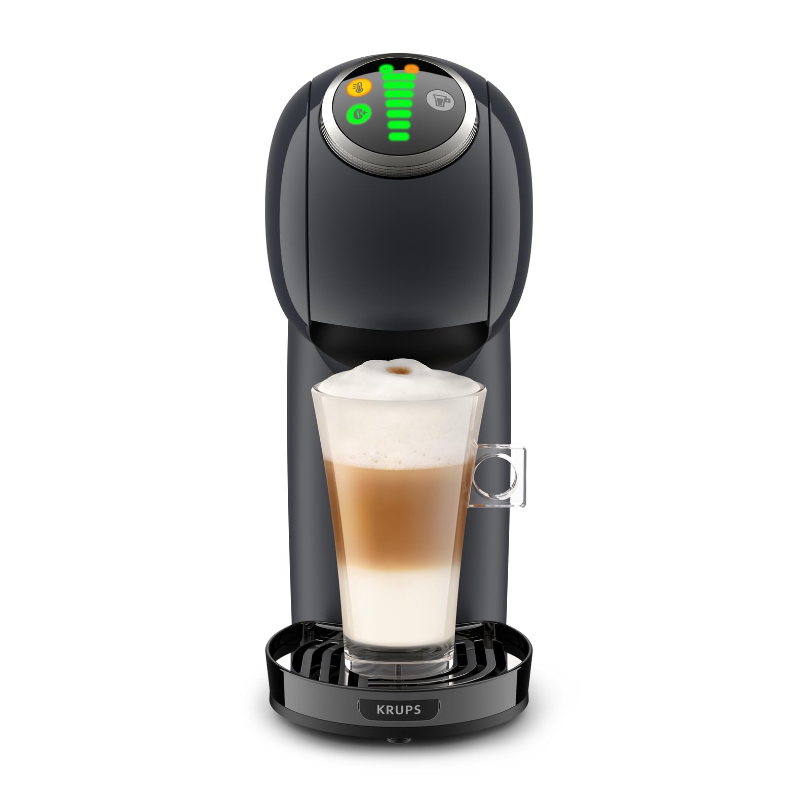 Krups Genio S Plus Cosmic Gris + NESCAFÉ Dolce Gusto Café con Leche intenso, 48 cápsulas, Intensidad 9 (3 pack x 16)