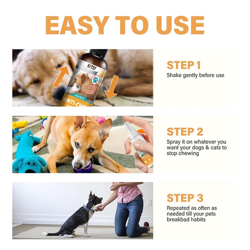 kitsy Dog Anti-Chew Training Spray, Pet Behavior Deterrent