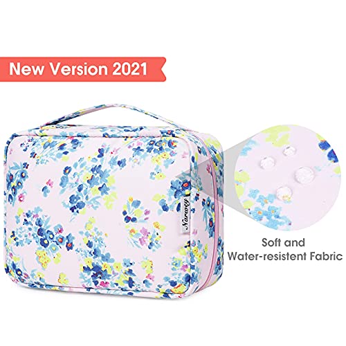 Image of Hanging Travel Toiletry Bag Cosmetic Make up Organizer for Women and Girls Waterproof (Pink Flower)