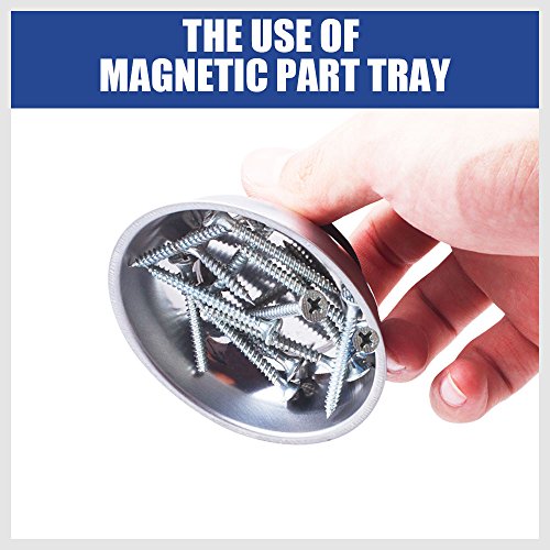 Image of HORUSDY Magnetic Tray | 3-Piece | Round Magnetic Parts Tray | 3 Inch 4 Inch 6 Inch Magnetic Tray for Mechanic's | Stainless Steel