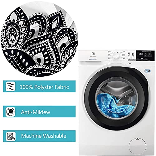 Rideau douche polyester KnSam design mandala noir et blanc