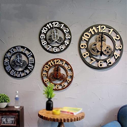 Horloges de précision à quartz avec mécanisme apparent en bois de style industriel