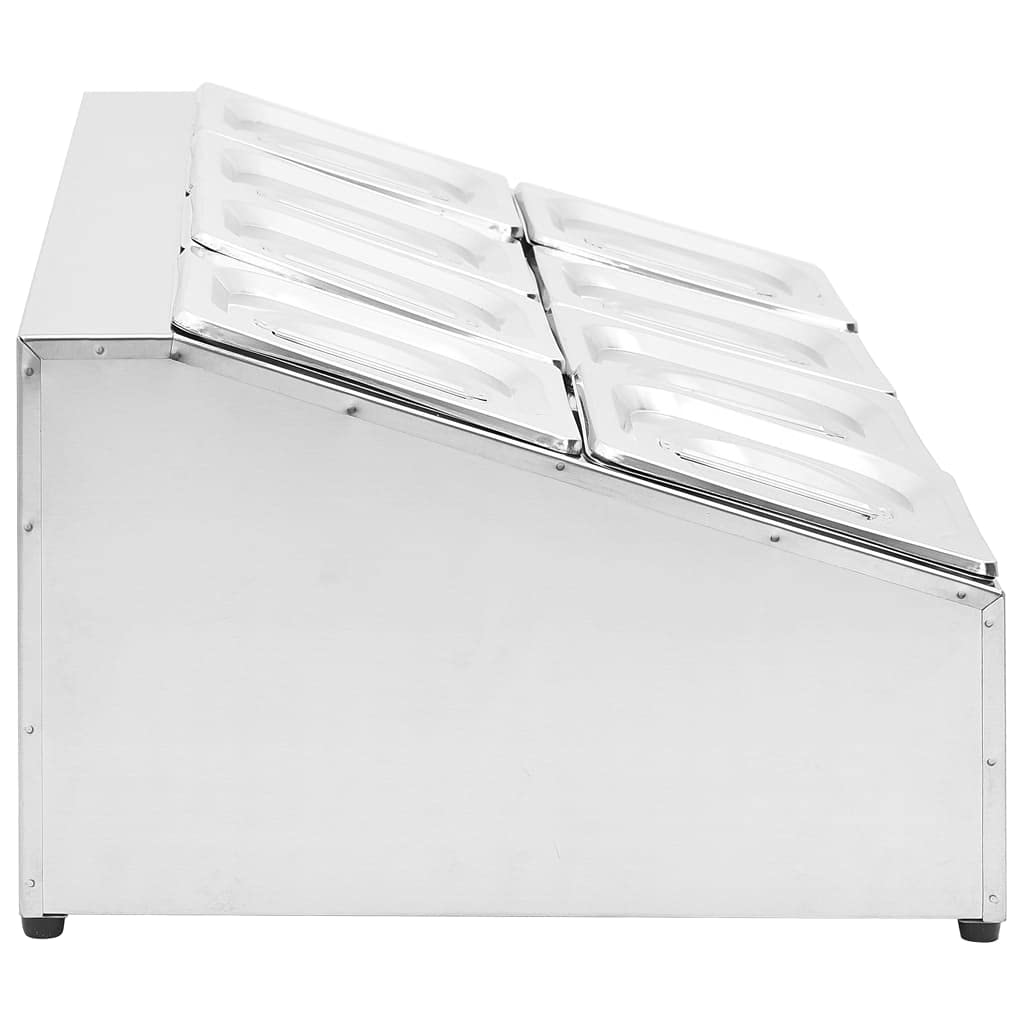 Furniture Item Home Gastronorm - Contenedor con 8 sartenes GN 1/6 de acero inoxidable para muebles