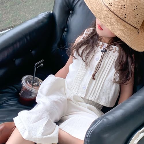 Summer Toddler Girl Cotton Sleeveless Solid Color Print Dress Soft And Comfy Daily Wear Outfits Toddler Girl Skirt Set2