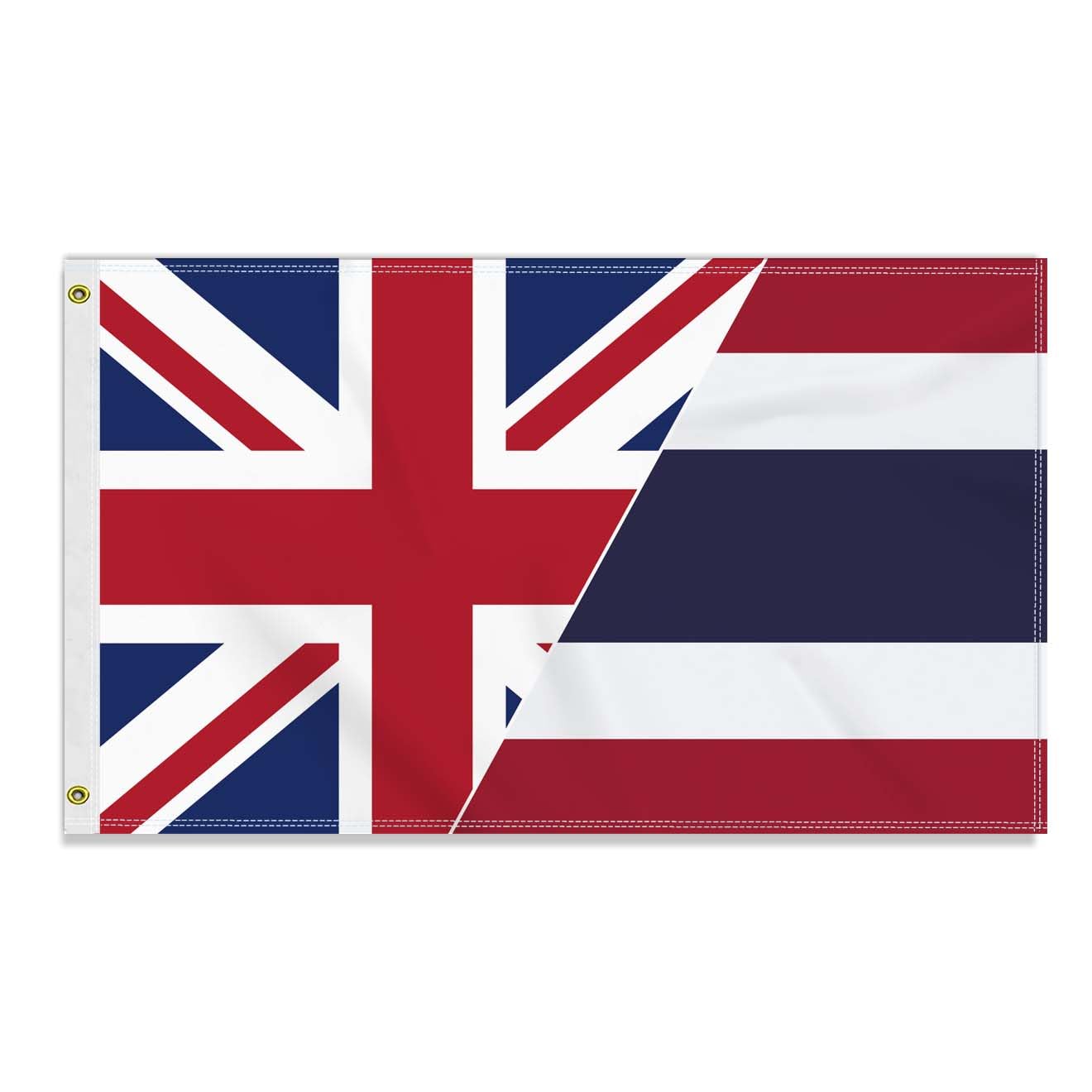 3×5 FT Thailand British Friendship Flag, Large 90×150 CM 150D Thai Outdoor Banner,Decor Garden With Brass Gromment