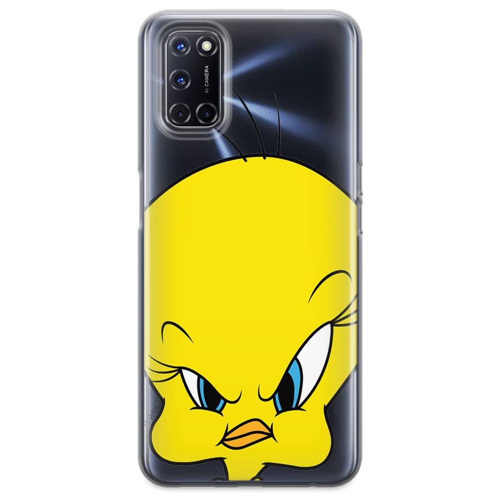 ERT GROUP custodia per cellulare per Oppo A92/ A72/ A52 originale e con licenza ufficiale Looney Tunes, modello Tweety 002, parzialmente trasparente