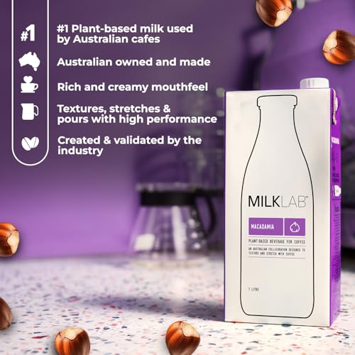 Image of MILKLAB Macadamia Barista Milk 1L | Made with Australian Macadamias | Plant-Based Milk for Cafe-Style Coffee at Home | Smooth, Buttery & Velvety | Dairy-Free, Vegan & Gluten-Free