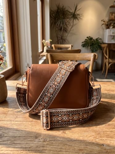 Image of Flower Purse Strap Replacement Embroidery Crossbody Shoulder Strap for Handbag Canvas Purse Extender Accessories