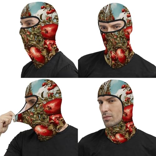 Pasamontaña térmico para hombre y mujer con estampado de árbol de granada, máscara facial para esquí, motocicleta y clima frío miniatura 5