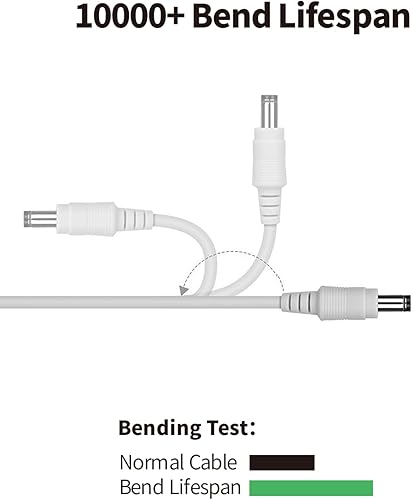 Miniatura 4 de Tonton Cable de extensión de 16.5 pies, 16.4 ft, 18 AWG, repuesto de fuente de alimentación de 21 W, 15 V, 1.4 A, hembra a macho, compatible con
