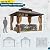 MELLCOM 10'x12' Hardtop Gazebo, Metal Double Roof Aluminum Gazebos with Curtain and Netting,Brown Permanent Galvanized Steel Pavilion for Patio, Lawn & Deck