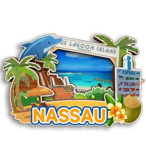 Imán Decorativo de Madera Nassau Bahamas 3D miniatura 1