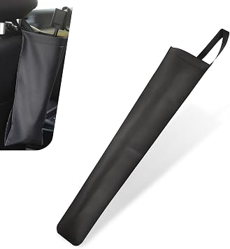MLY Car Umbrella Storage Cover, 23.6" x 6.1" Car Umbrella Holder, Waterproof Leather Foldable Umbrella Storage Bag, Hanging Storage Holder Bucket for Long Short Umbrellas, Universal for Cars Black