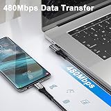 Fasgear Kabel USB C do USB C Kątowy 90 stopni 100 W Kabel 5A PD Fast Charge typu C Kompatybilny z Mac-Book Pro Air i-Pad Pro 2020 Galaxy S20 S10 Huawei P40 Lenovo ThinkPad Dell XPS HP (Czarny, 3 m)