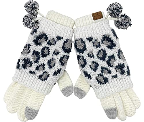 Guantes de punto tactiles de doble capa con pompones Funky Junque 4