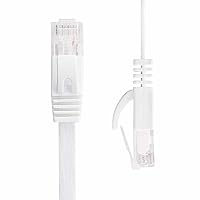 Vista 7 de Jadaol Cable Ethernet Cat 6 de 35 pies, compatible con red Cat8 Cat7 de 10 Gbps, cable de conexión LAN RJ45 plano, cable de Internet de alta Blanco