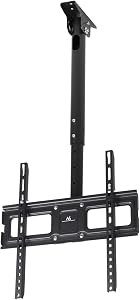 Maclean MC-943 Supporto universale a soffitto per TV OLED QLED LED LCD Plasma Girevole inclinabile regolabile in altezza 32-50″ fino a 35kg Soffitti inclinati Ristoranti PUB (Per un televisore)