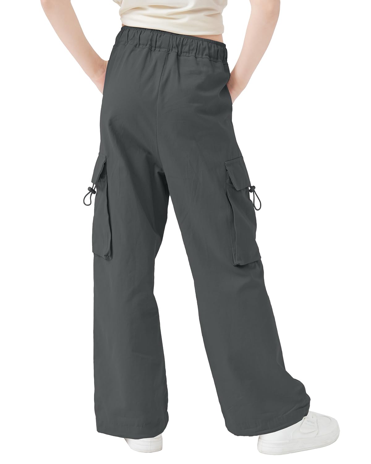 AOWKULAE Pantaloni cargo da ragazza, casual, con coulisse, abbigliamento sportivo, pantaloni da paracadute
