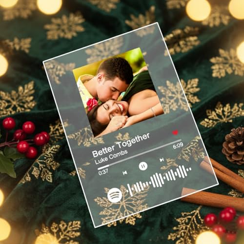 SENSING Spotify Plaque Personnalisée, Musique Code Cadre Chanson Verre Art, Bureau Décoratif pour Enfants Fils Fille Classe École Université Graduation Enseignants Jour Cadeaux – vue 5