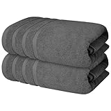 Infinitee Xclusives Bath Towels Set of 2 (70x140 cm) – 100% Soft Ring-Spun Cotton, Ultra Soft & Highly Absorbent Towels for Spa, Gym, Hotel & Everyday Bathroom Use |Shadow Grey|
