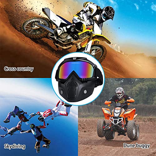 Vpzenar Vpzenar Paintball Mask Anti Fog, Airsoft Full Face Mask And Goggles Detachable Adjustable For Motorcycle Cycling Skiing Colorful Lens #TOP6