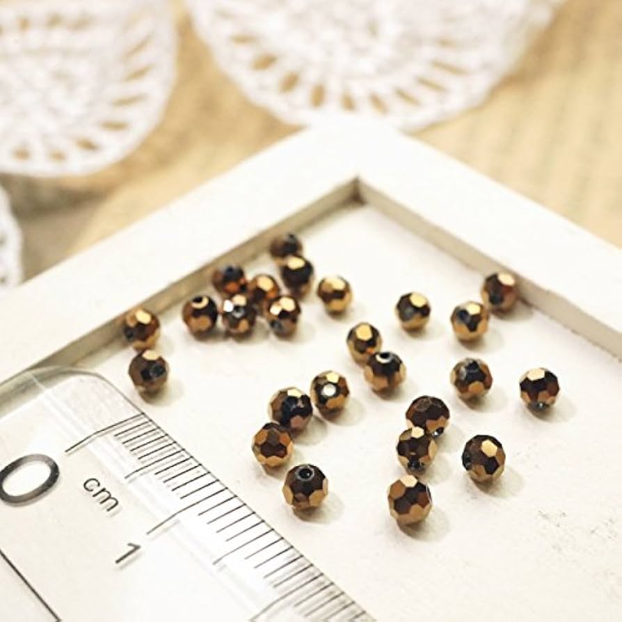Amazon.co.jp: 多面カットビーズ直径3mm ブロンズ 1gのグラム